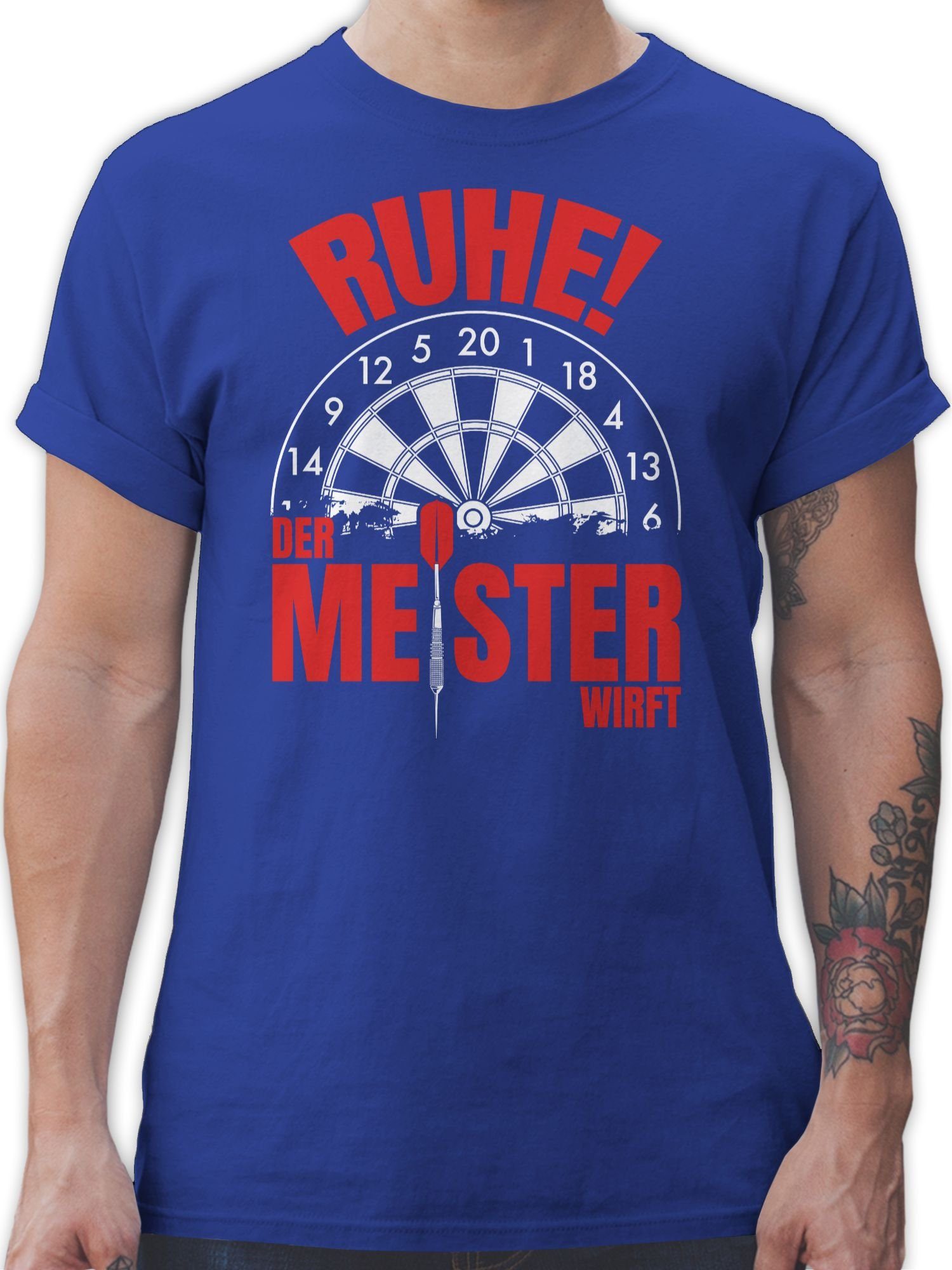 Shirtracer TShirt »Ruhe! Der Meister wirft Sport Zubehör Herren